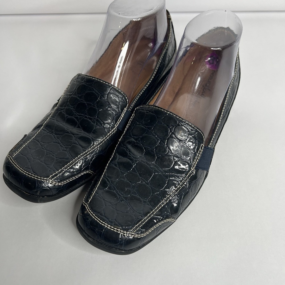 Natural Soul Loafers Slip On Croc Navy Faux Leather Comfortโ 8.5 Naturalizer